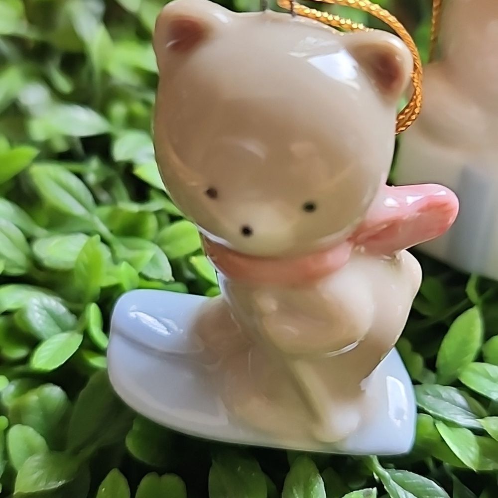 Vintage Russ Pastel Bear Ornaments Set Of 4